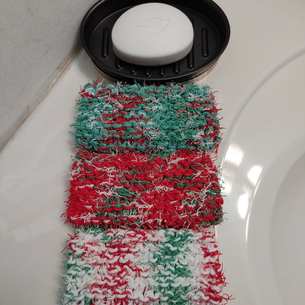 Scrubby Exfoliating Washcloths, Jolly, 3-Piece Set